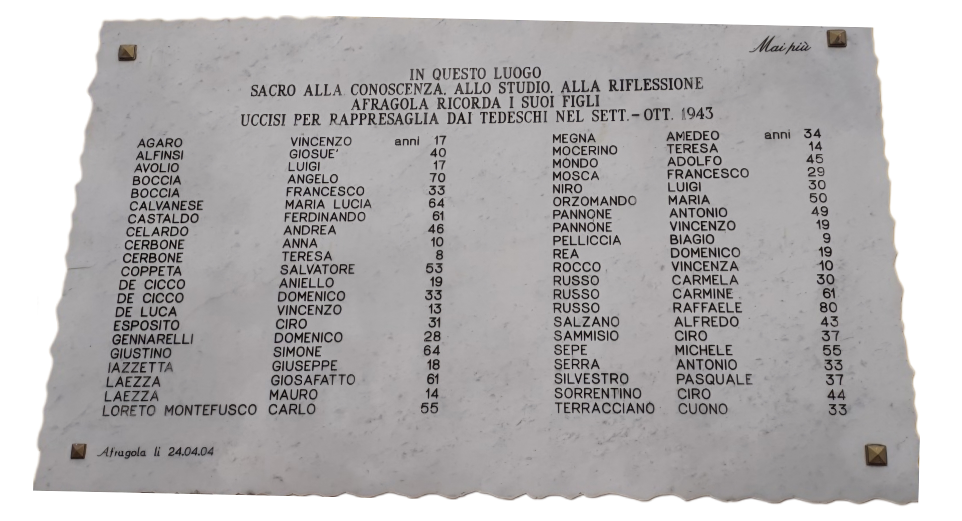 Afragola piazza veya katedral çevresi
